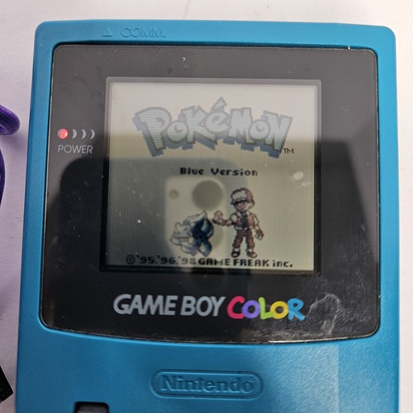 Nintendo Game Boy Color Handheld Teal Works 1998 Preowned With Pouch And Cord